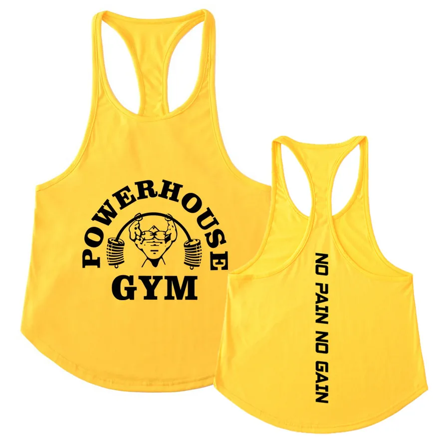 2019 Модные майки мужские Бодибилдинг POWERHOUSE Фитнес Мужская майка Stringer брендовая