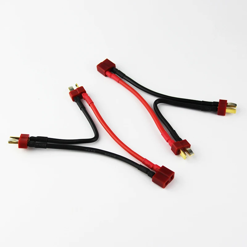 OliYin 2pcs Deans 2-Male to 1-Female Series Connector Adapter Double Voltage LiPo 14awg 3.93&quot | Игрушки и хобби