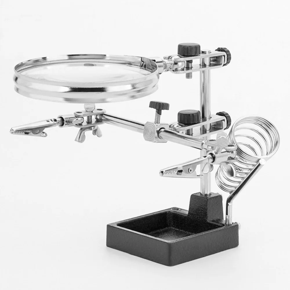 Multi-function Spring Clamp Type Electric Iron Auxiliary Experimental Workbench Detection Magnifying Glass | Инструменты