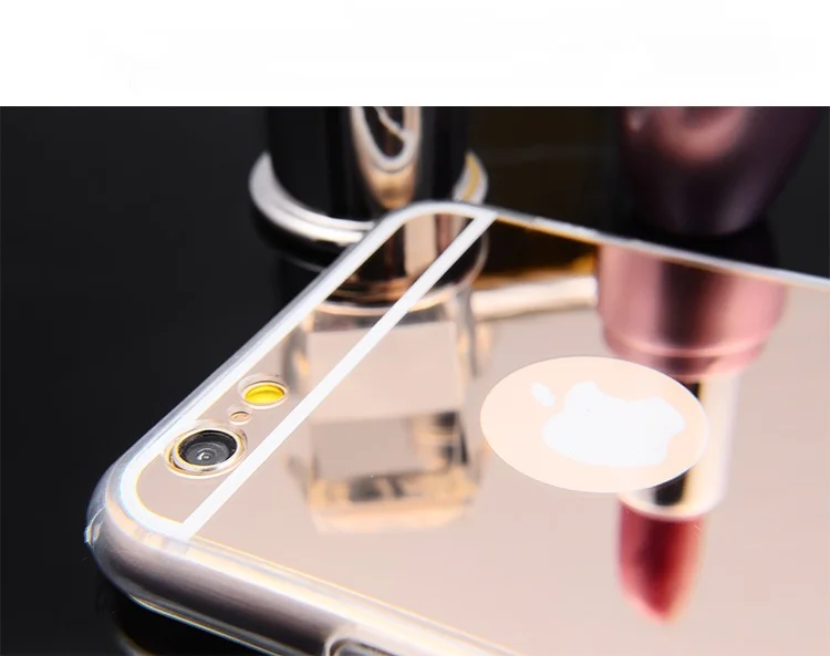Роскошный модный зеркальный Мягкий ТПУ чехол для iPhone 4 4S 5 5S SE 6 6S 6Plus 6SPlus 7 7Plus 8 plus X