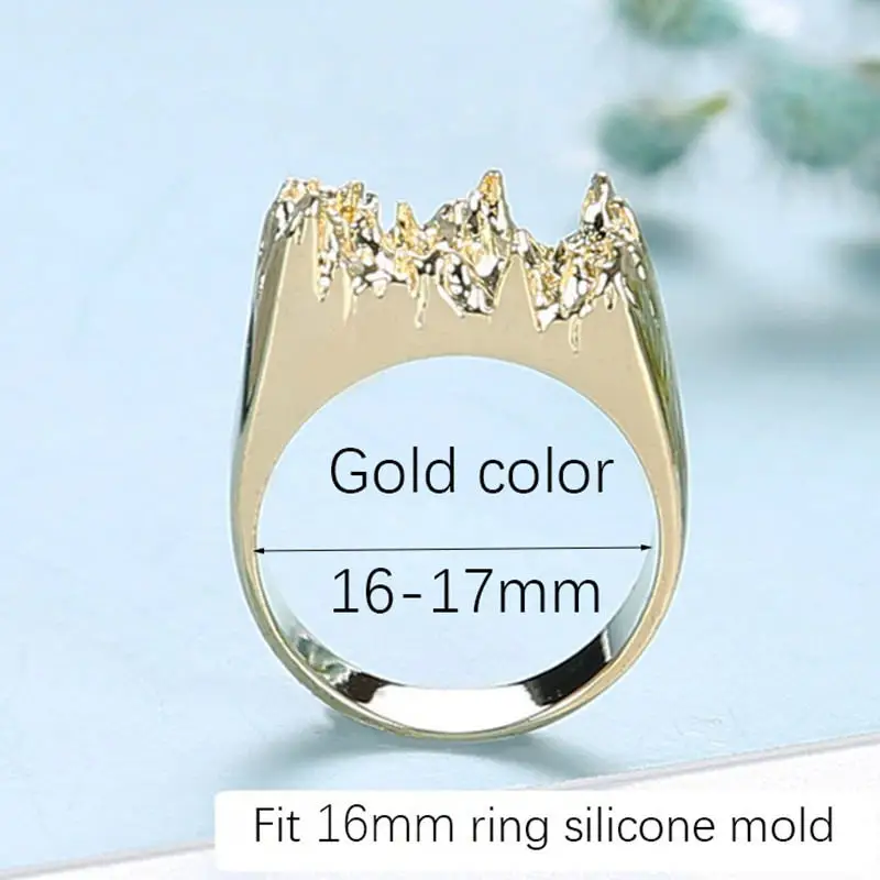 metal ring gold 16mm SNASAN силиконовая форма пик для ювелирных изделий Клифф Стиль Кольцо Плесень Смола силиконовая форма ручная работа, сделай сам, ремесло формы для эпоксидной смолы инструмент - Цвет: metal ring gold 16mm