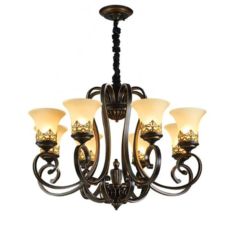 

European vintage metal chandeliers living room lamp American retro wrought iron lamp hall bedroom restaurant lighting fixture
