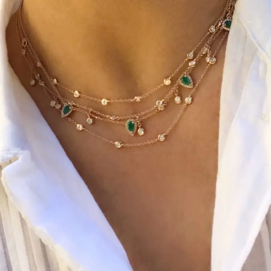 Женское Ожерелье чокер Boho золотого цвета с цепочкой из фианита высокое качество