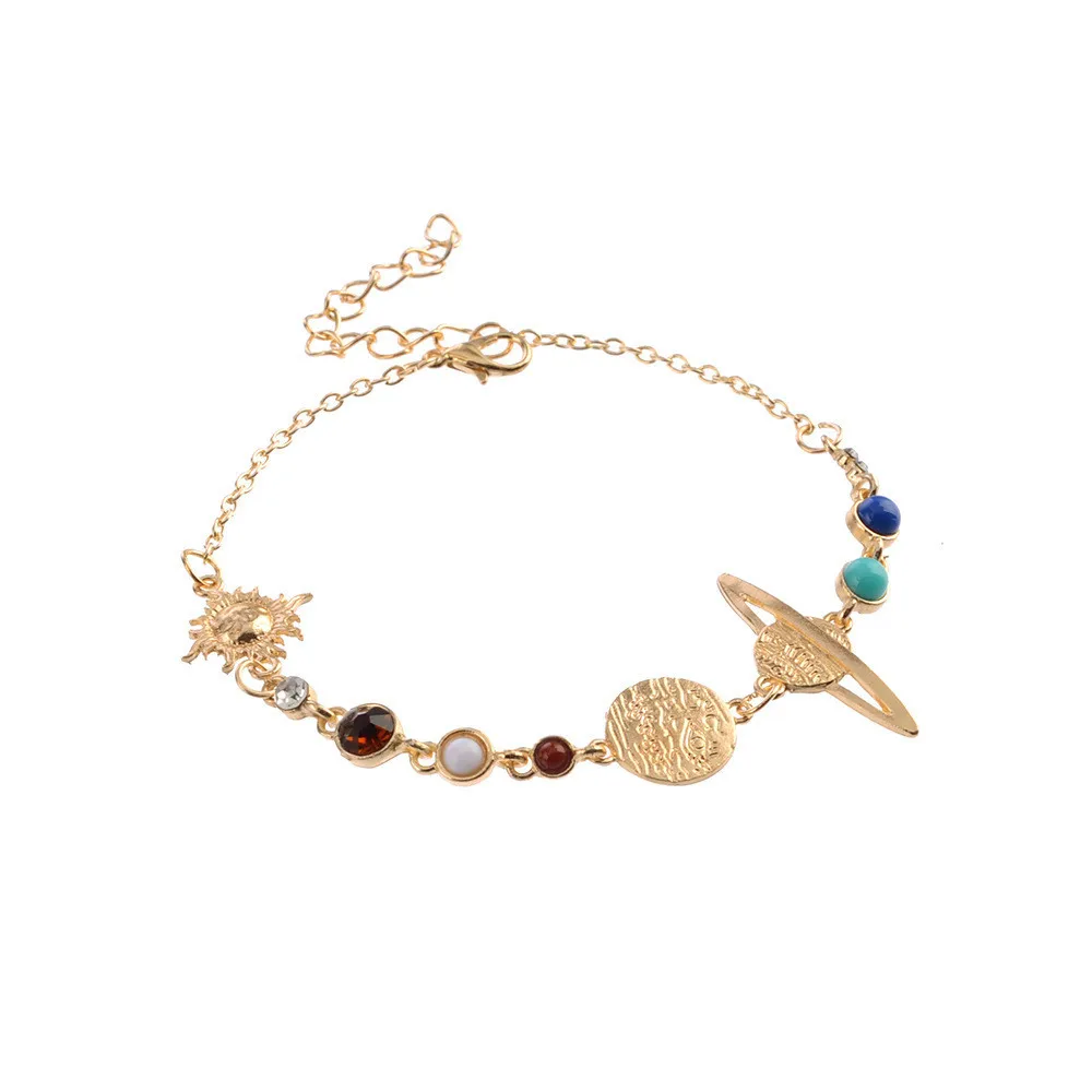 Новые винтажные золотые ножные браслеты со стразами для женщин Красочные Srtone