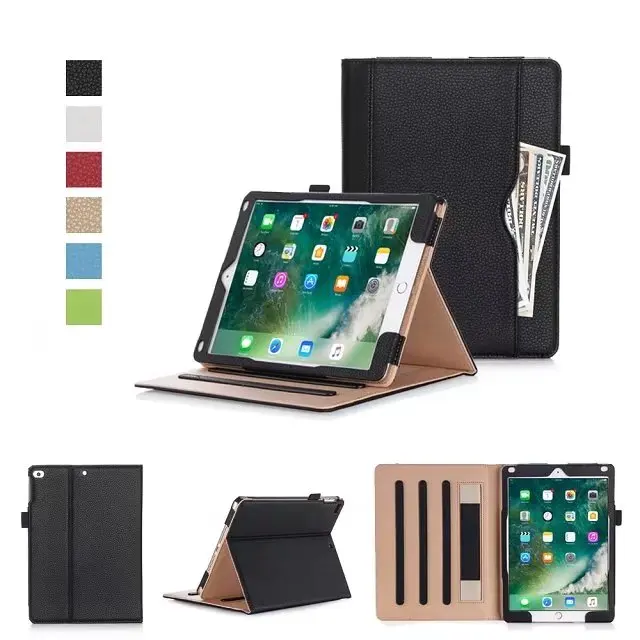 Case for new iPad 9.7 2017 A1822/A1823 model Business Flip Stand Leather Cases for iPad5/iPad 6/air 2 tablets for ipad air1+pen