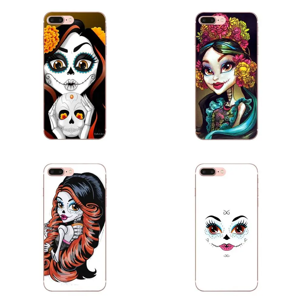 Мягкий ТПУ Live Love телефон для Apple iPhone X XS Max XR 4 4S 5 5C 5S SE 6 6S 7 8 Plus Skelita Calaveras | Мобильные