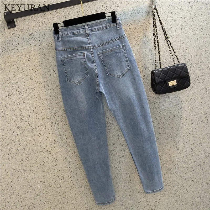 Patchwork Jeans For Women Spring Bottom Ripped Loose Harem Denim Trousers Fashion Streetwear Clothing Pantalones Vaqueros Mujer |