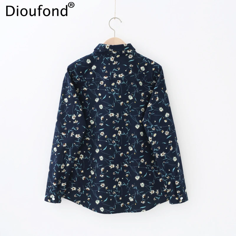 Dioufond лук черный Для женщин Повседневное блузки Винтаж Цветочный принт Женская