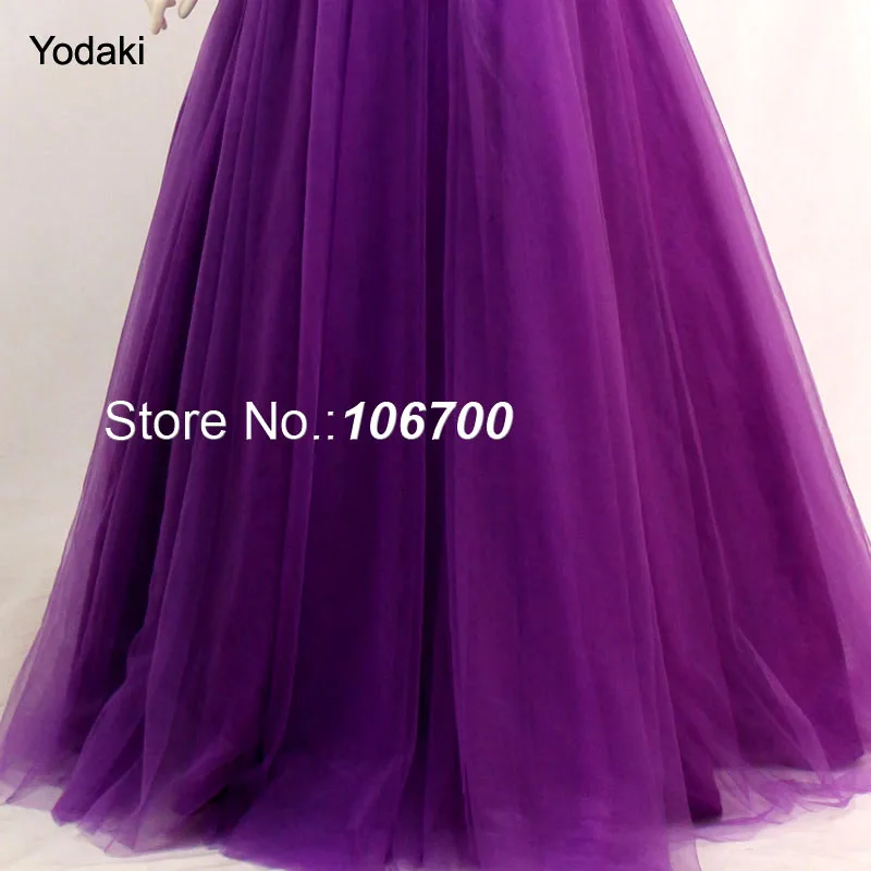 Фиолетовый Изумительное кружевное вечернее платье с объемной цветочной вышивкой, съемная юбка, милая прозрачная иллюзия, длинное платье с бисером, новинка, vestido de noiva - Цвет: Фиолетовый