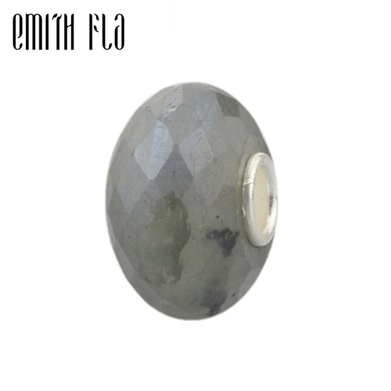 Emith Fla 100% Стерлинговое Серебро 925 пробы натуральный камень очаровательные бусины