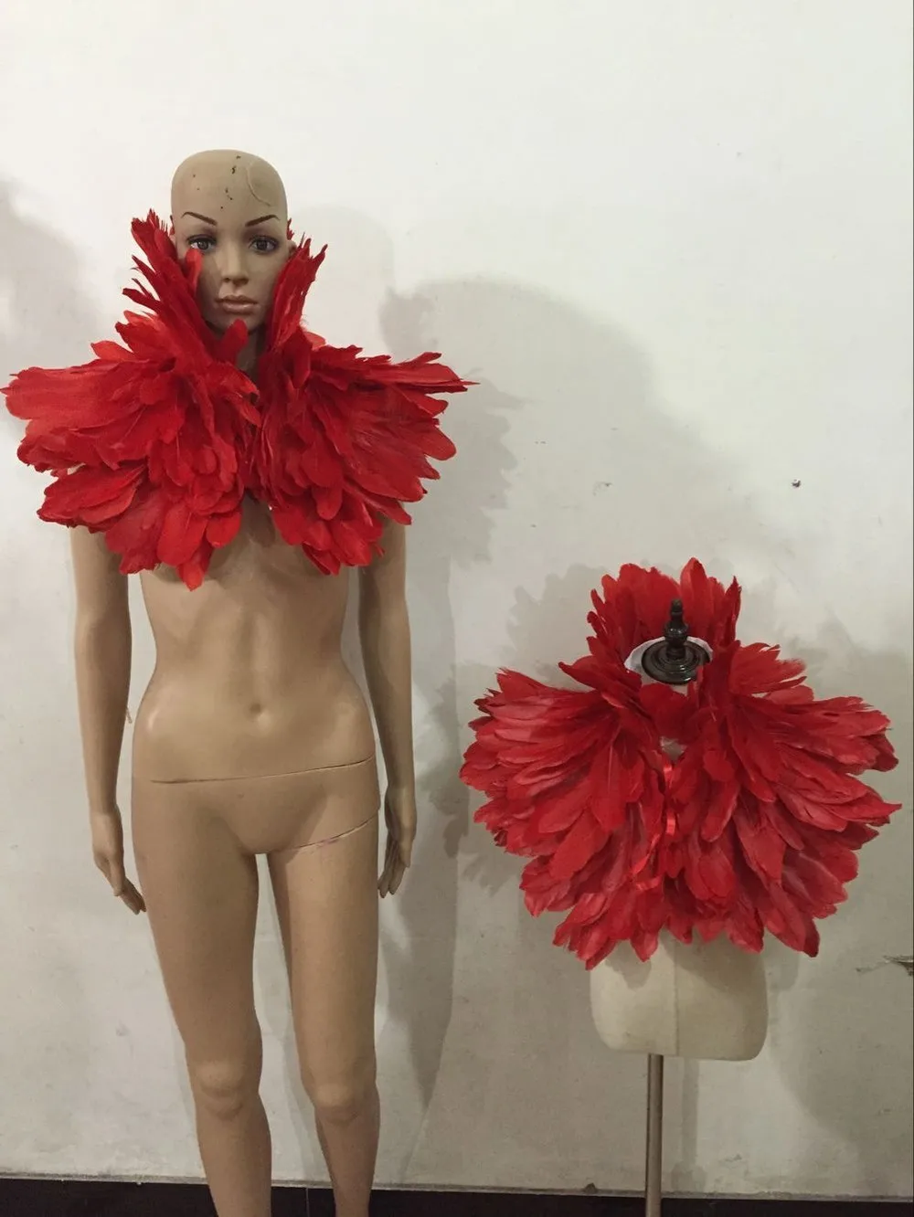 Одежда с перьями для выступлений на сцене подиума карнавала головной убор