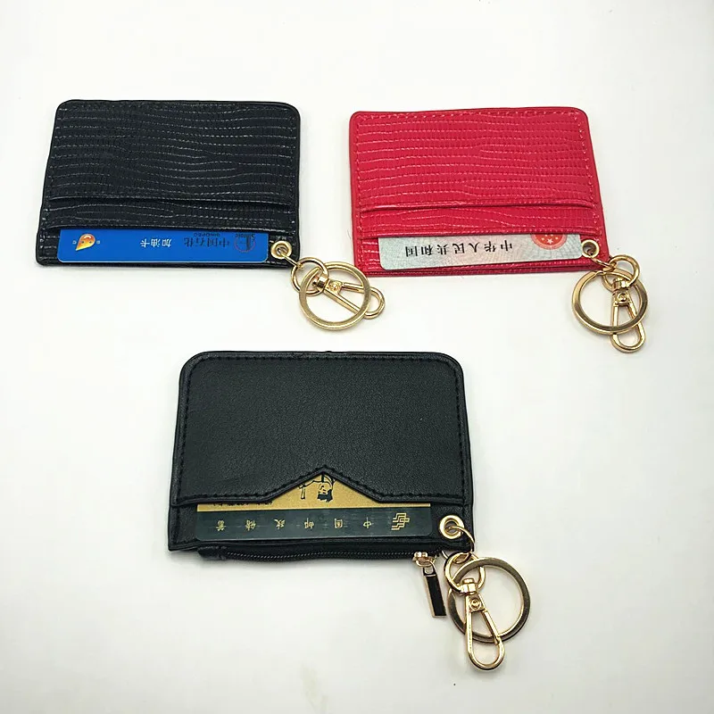 Мужской Rfid держатель для карт мини ультра тонкий чехол для карт леди простой модный кожаный брелок для ключей портмоне тонкий кошелек для карт