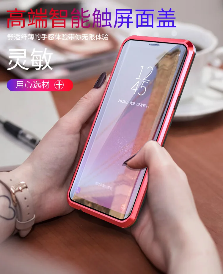Двухсторонний стеклянный Магнитный чехол для Samsung Galaxy Note 9 роскошный