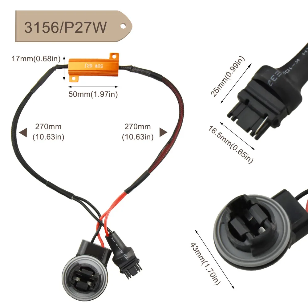 Canbus Error Free BA15S 1156 1157 3157 7443 7440 нагрузочный резистор для Светодиодный светильник Предупреждение декодер компенсатора автомобильный светильник s Аксессуары