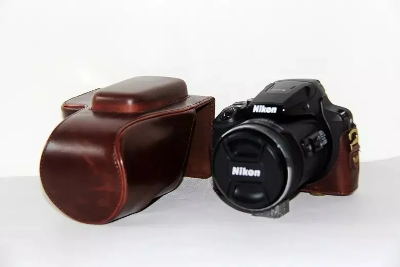 Coffee Кожа искусственная кожа камера Жесткий чехол сумка ручка для NIKON Coolpix P900s P900 - Цвет: Coffee