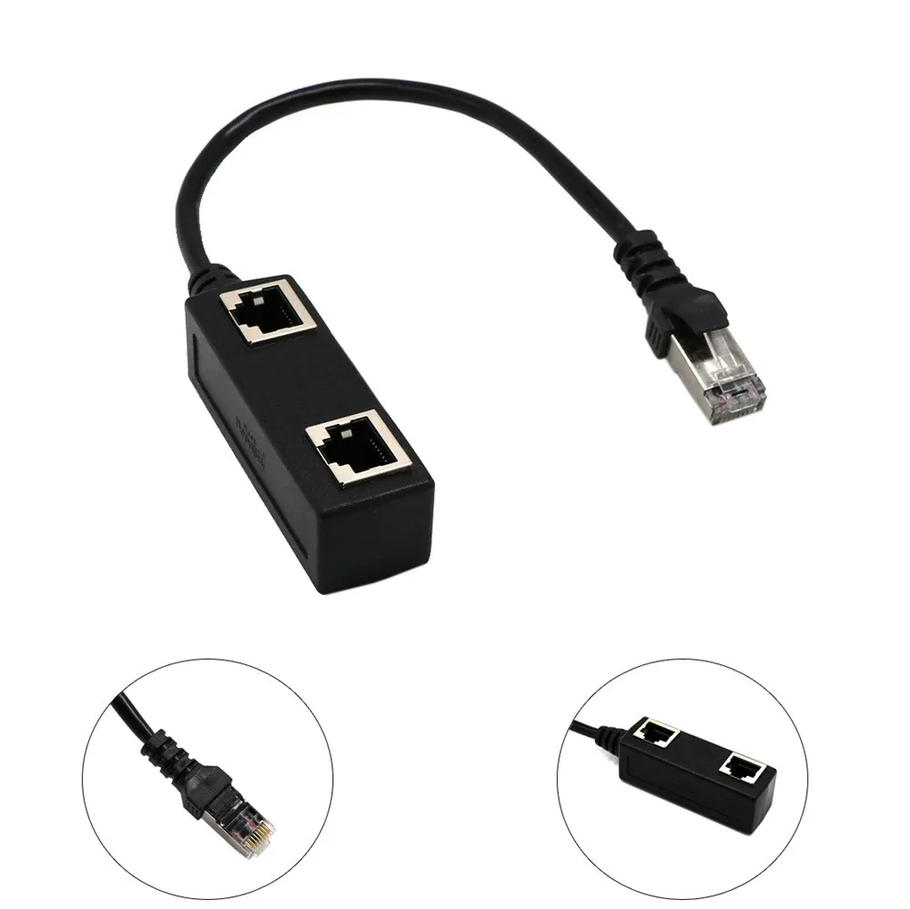 Сетевой Разветвитель RJ45 с 1 на 2 разъемами LAN Ethernet переходник