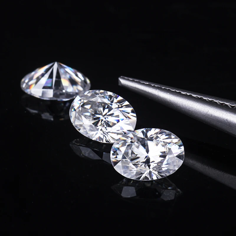 Блестящий EF белый 8*10 мм овальной формы Moissanite драгоценные камни для женщин