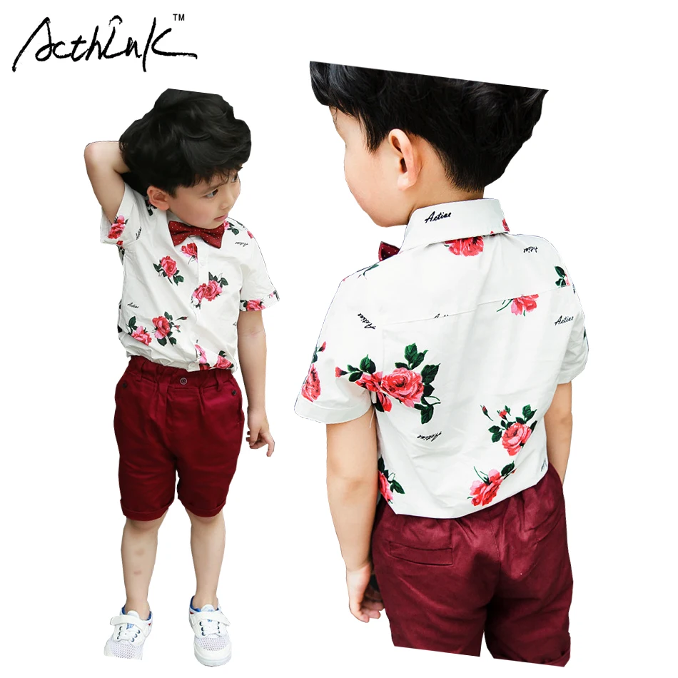 ActhInK/новый летний Свадебный комплект одежды с цветочным принтом и бантом для