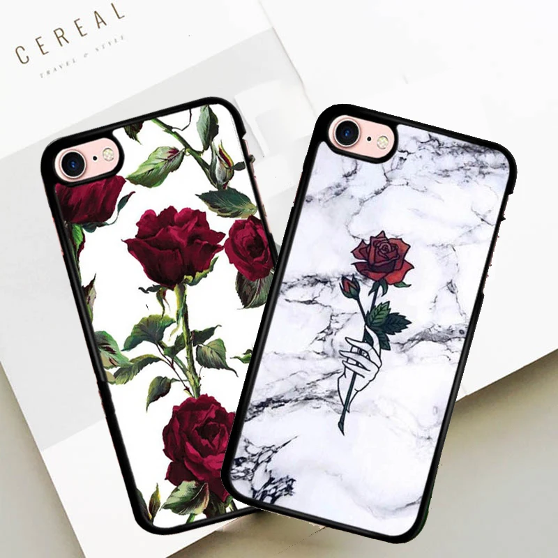 Fashion Flower Case For iPhone 7 8 Plus XS Max XR Women Rose Floral Phone X 6 6S 5 SE TPU Shell Cover | Мобильные телефоны и