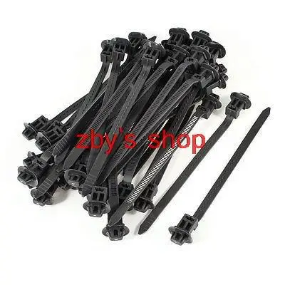 40 шт. 150 мм x 8 черный нейлоновый кабель с креплением на застежке|tie length|tie cablestrap back |