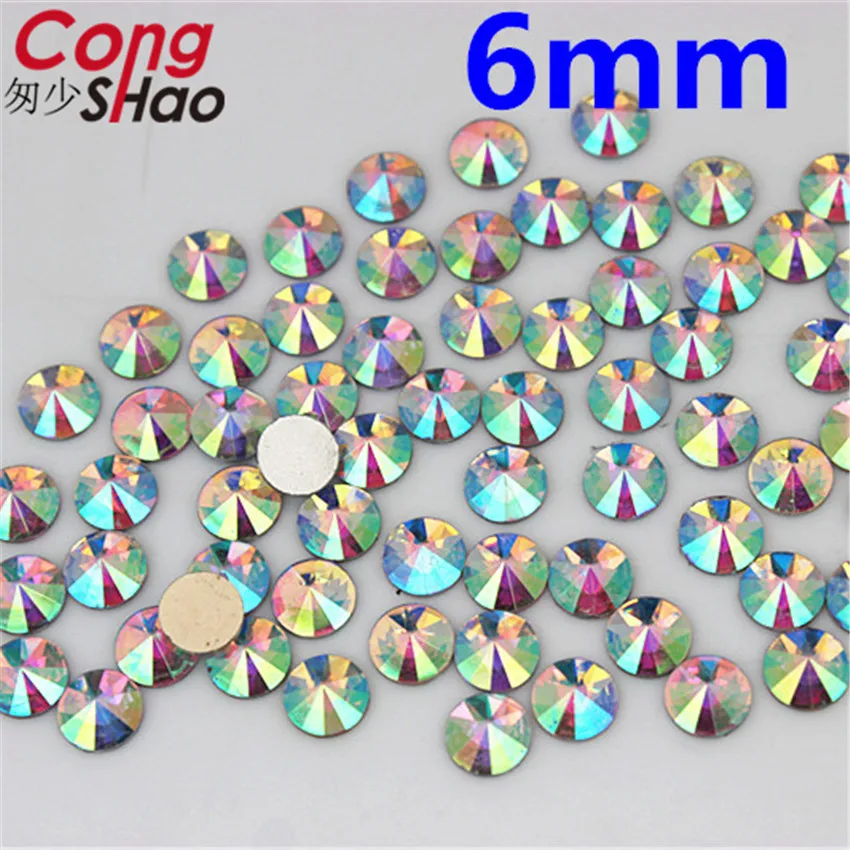 Cong Shao 200Pcs 10 Size Shape Clear AB Rhinestones Trim Flat Back Crystals and Stones Resin Beads For DIY Wedding Dress YB738 | Дом и сад