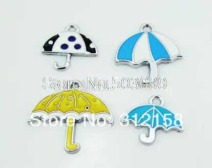 

S10! Wholesale 100Pcs/Lots DIY Alloy Enamel mixed Umbrella Charms Metal Charms