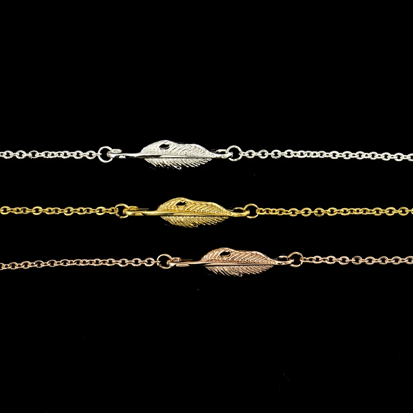 Великолепная сказка Boho Перо браслет Best друзья подарок серебряные браслеты Медь