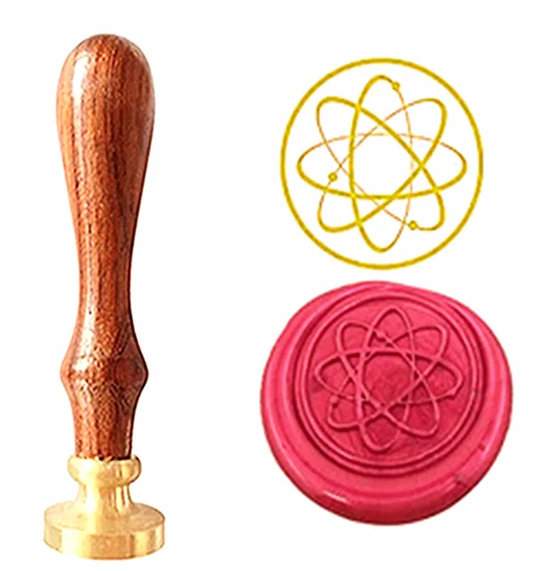 Atom Science винтажный логотип на заказ роскошное восковое уплотнение штамп латунный