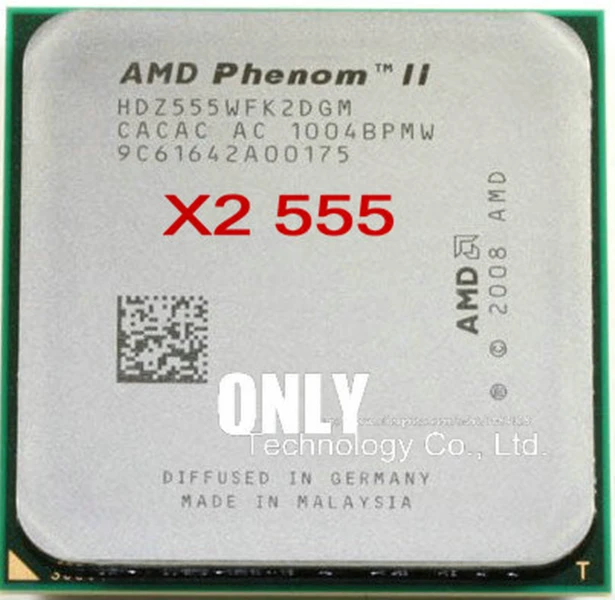 AMD Phenom II X2 555 Процессор процессор Dual-Core(3,2 ГГц/6 м/80 Вт/2000 ГГц) Socket am3 am2+ 938 pin распродажа 550 545