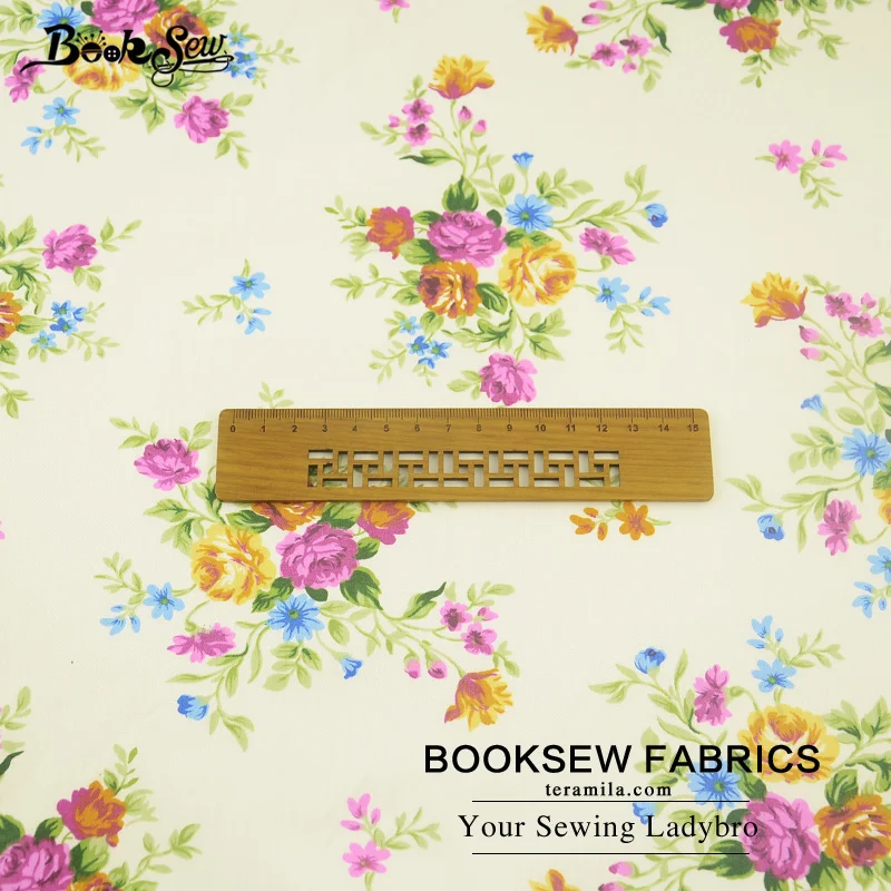 Booksew 100% Cotton Twill Fabric Printed Flower Design Sewing Material For Baby Bed Sheet Pillow Craft Patchwork Quilting Cloth | Дом и сад