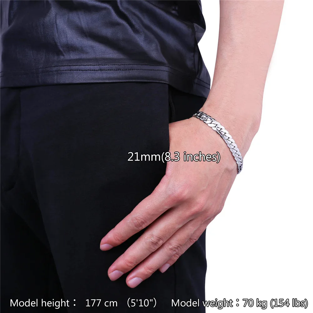 Мужской Байкерский браслет ювелирные изделия черная цепочка для рук подарок