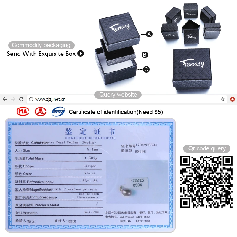 

FENASY 18K Gold Peandant Pearl Jewelry Statement Necklaces For Women Lovers Party Pearl Pendants Send S925 Silver Necklaces