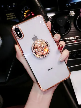 Роскошный чехол со стразами для iPhone X XS MAX XR 8 7 Plus 6 6S с блестящими бриллиантами
