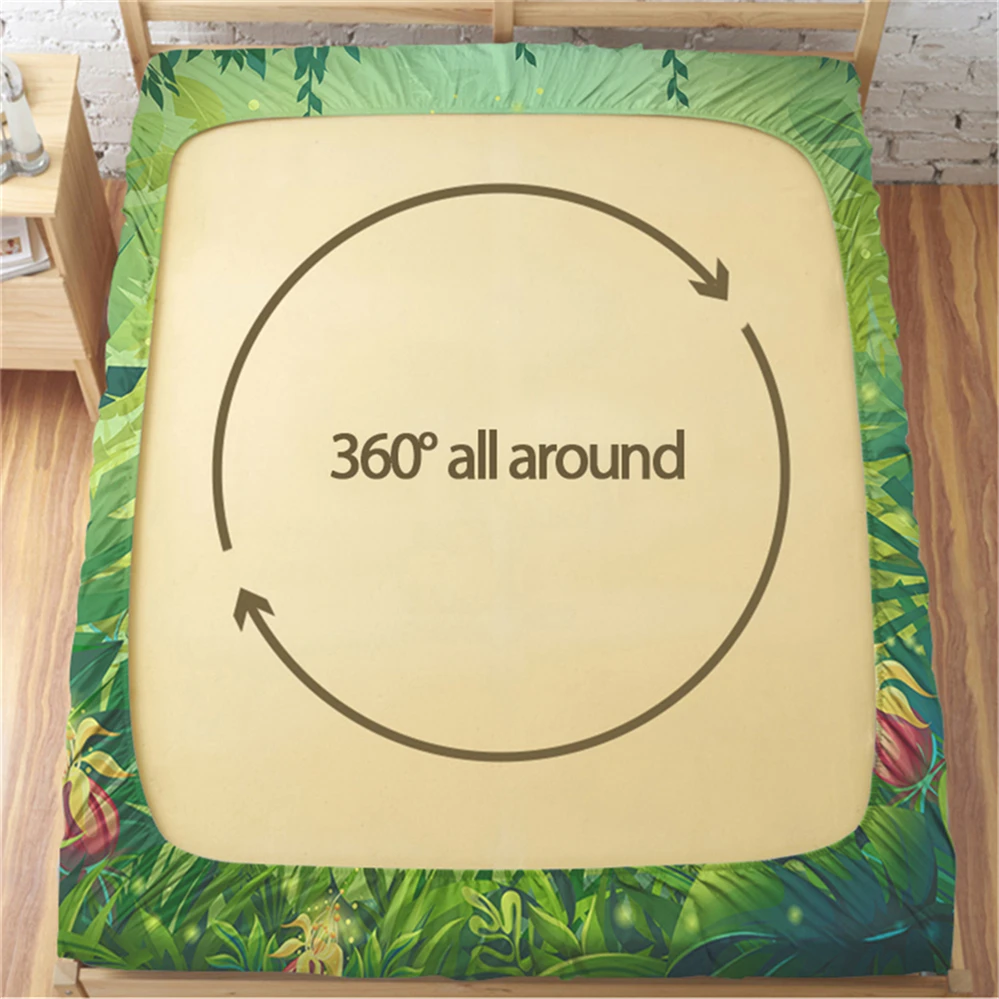 3D Принцесса Единорог простыня зеленые листья растения лист девушки сладкий