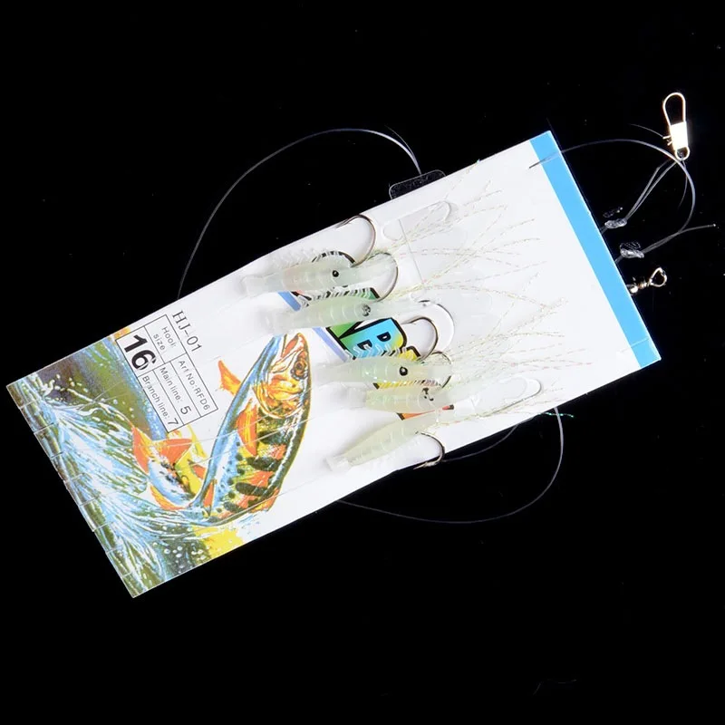 5 шт. светящиеся поддельные приманки для креветок рыболовный крючок одиночный