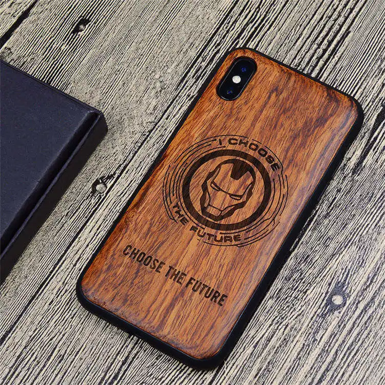 Супер герой резной деревянный чехол для iPhone XS чехол для MAX XR iPhone X XS деревянный TPU чехол для iPhone 7 8 6 6s plus защитный чехол - Цвет: Армейский зеленый