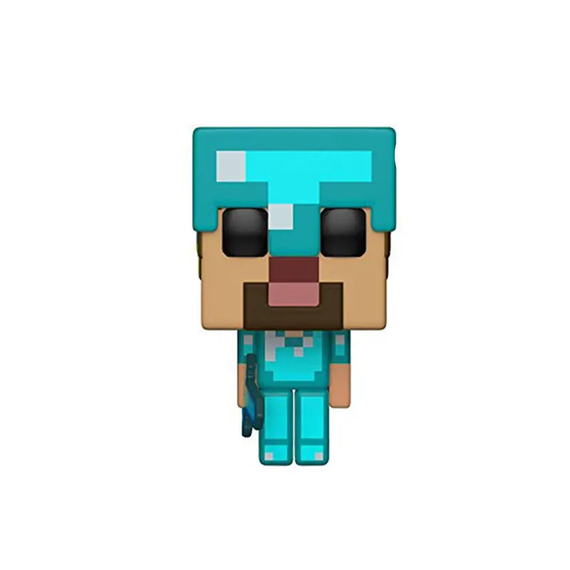 without box FUNKO POP Minecraft-Creper, STEVE, STEVE IN чехол с бриллиантами ПВХ фигурка Коллекция Модель игрушки для детей Рождественский подарок - Цвет: without box