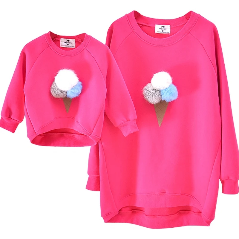 Семейная Одинаковая одежда зимние для мамы и дочки свободные утолщенные свитера