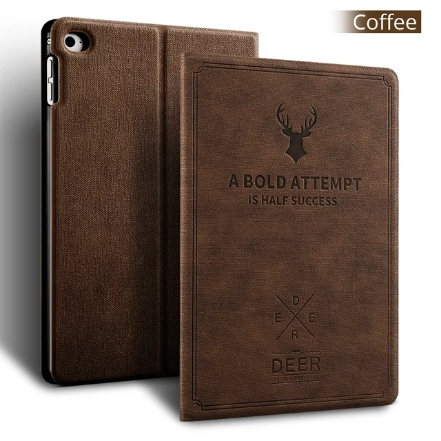 coffee Магнитные из искусственной кожи чехол для iPad 2/3/4 9,7 дюймов смарт-чехол Авто Режим сна/Пробуждение складной принципиально для iPad2 iPad3 iPad4 чехол+ Защитная пленка на экран+ подставка для ручек - Цвет: coffee