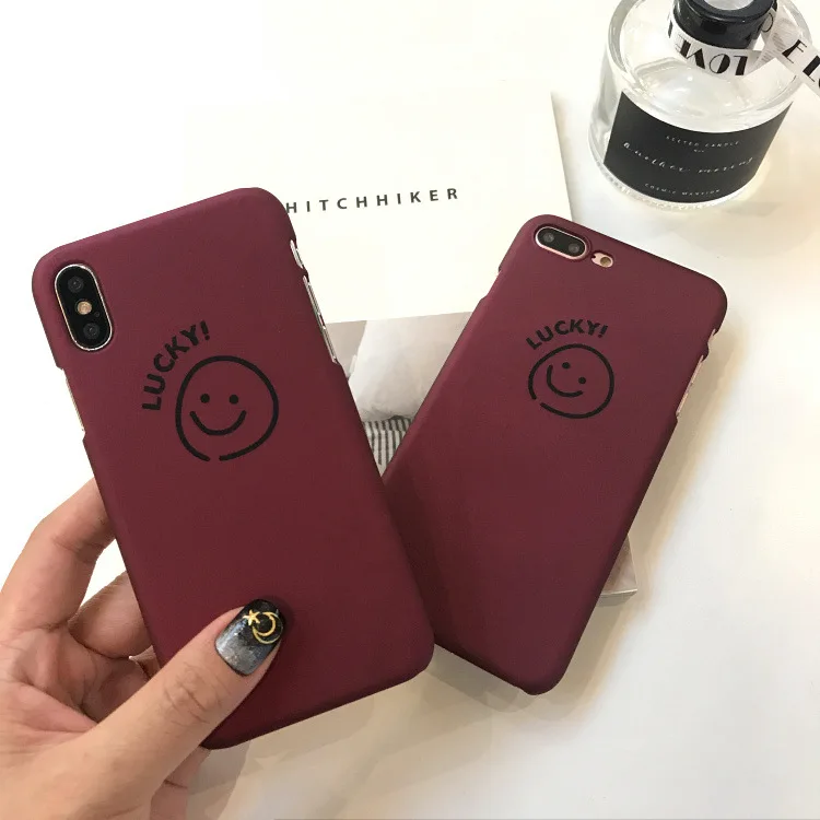 Чехол для iphone X 10 6 6s с изображением красного вина и улыбающегося лица жесткий