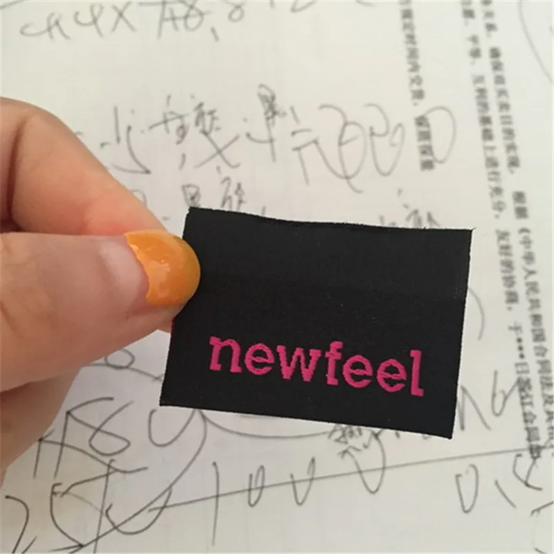 Customized High Density Clothing Name Label Clothing Label Woven Label custom double density black background woven label clothing label name label