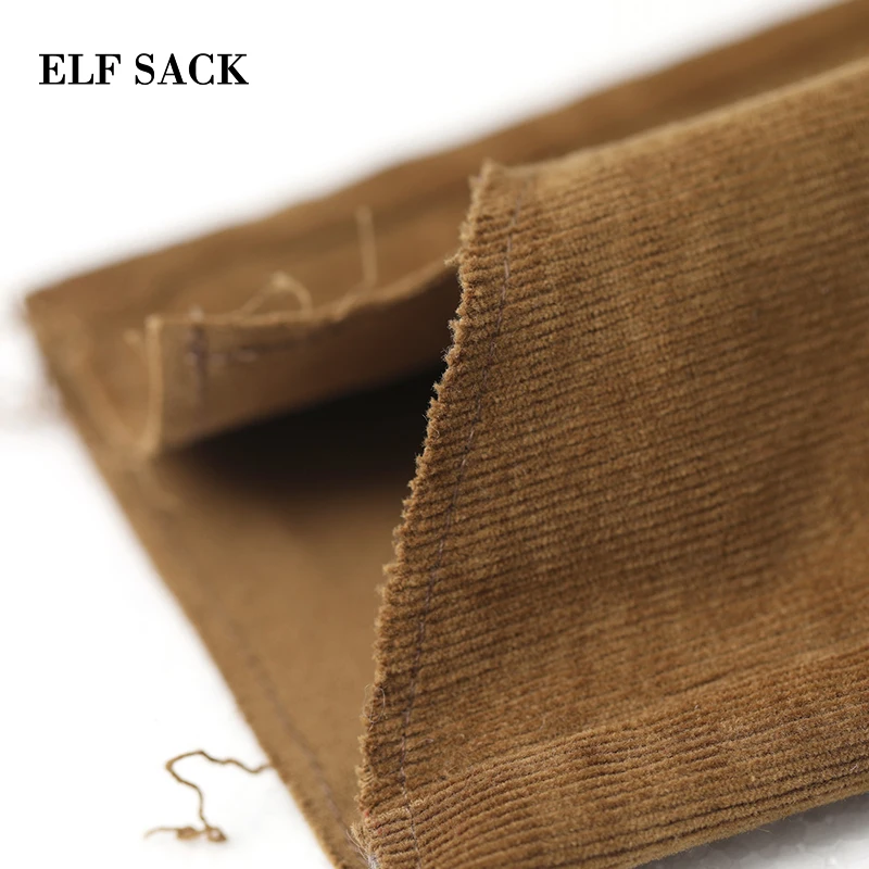 ELFSACK, зимние новые модные женские брюки, прямые, средней длины, одноцветные, женские брюки, повседневные, шикарные, полная длина, женские брюки, уличная одежда