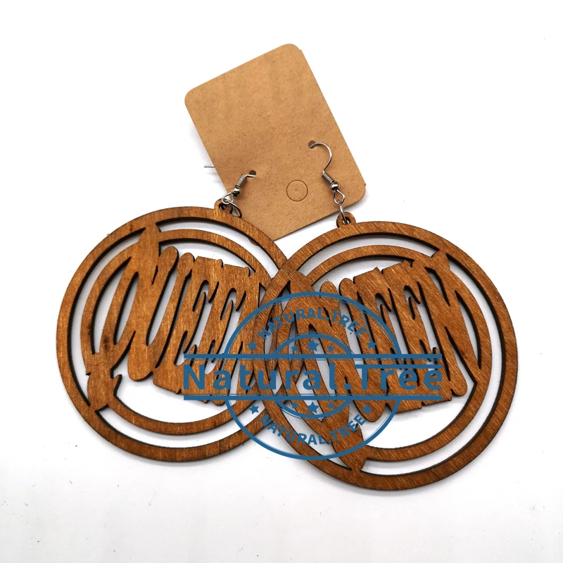 Круглые деревянные серьги Queen можно смешивать в 3 цветах|Серьги-подвески| |