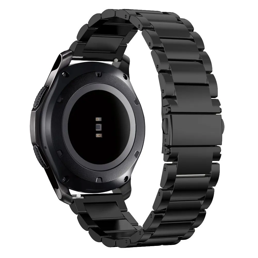 black-steel 20 мм 22 мм металлический ремешок для Xiaomi Huami Amazfit Pace bip браслет Amazfit Stratos 2 браслет из нержавеющей стали huawei GT Magic - Color: black-steel