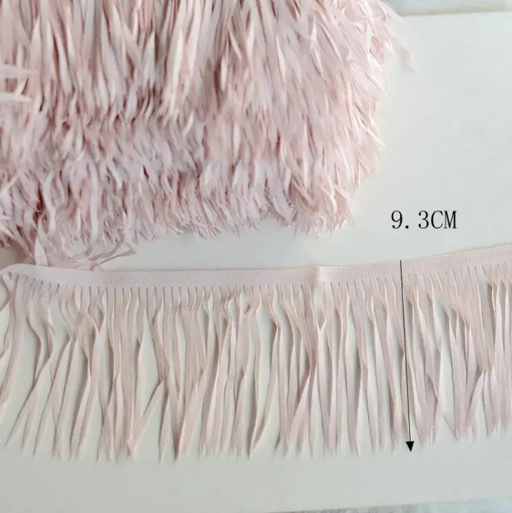 pink 3 метра шифон кисточка кружева планки черный розовый цвета слоновой кости бахрома кружева ткань DIY ремесла для одежды Швейные аксессуары 9,3 см - Цвет: pink