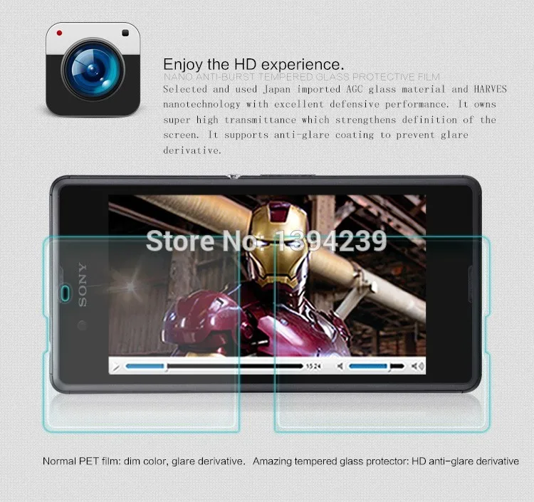 Твердость 9H Премиум Закаленное стекло для sony M2/M4/M5/T2/L/C/C3/C4/C5/E3/E4/E4G/SP/Aqua Взрывозащищенный протектор экрана 100 шт
