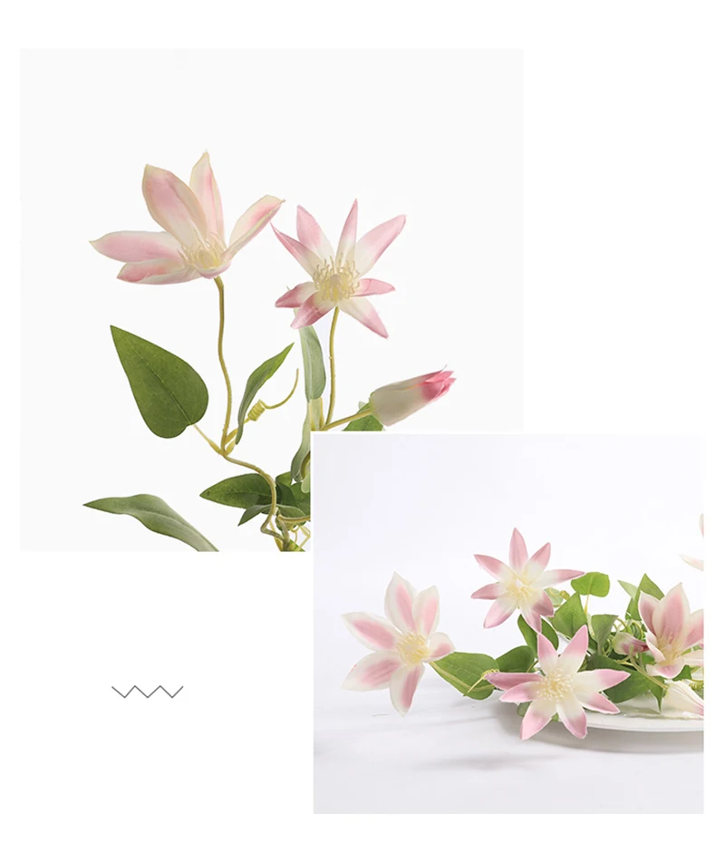 Erxiaobao Clematis Искусственные цветы Шелковый Искусственный цветок аксессуары для цветоводства декор для домашнего стола вечерние свадебные цветы