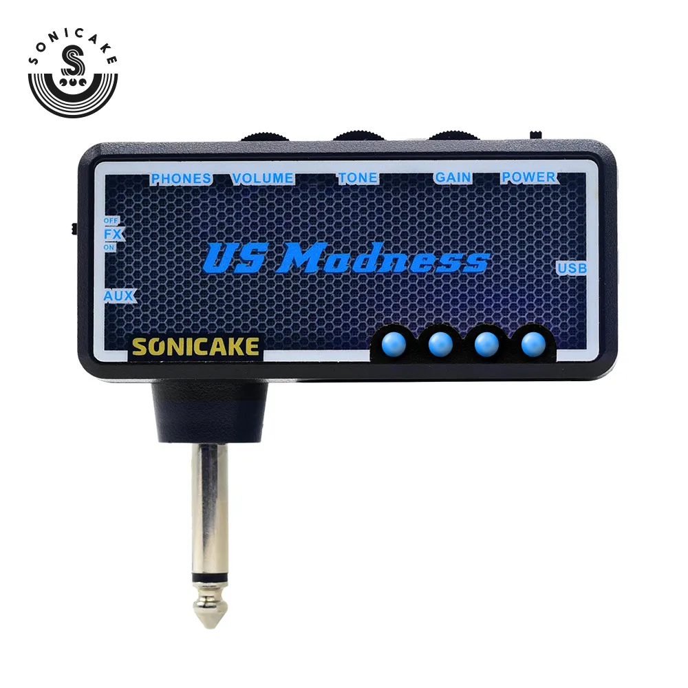 Sonicake Мини Портативный usb-заряжаемый усилитель электрическая гитара вилка усилитель для наушников ультра высокая-головная уборка чистый комбо QAP-4