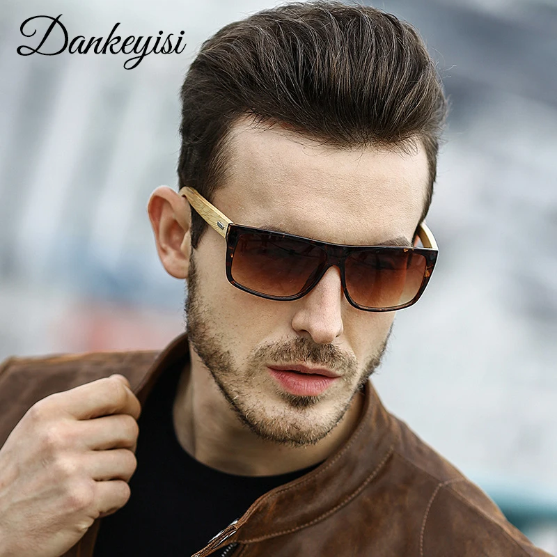 DANKEYISI модные HD мужские солнцезащитные очки бамбуковые деревянные дужки анти UV400