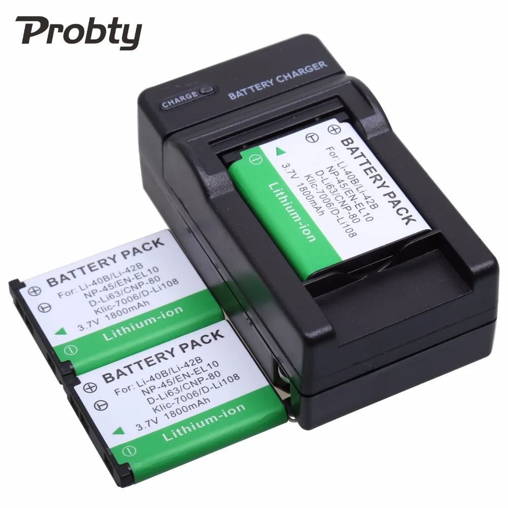 Probty 3 шт. литий-ионный аккумулятор LI-40B + зарядное устройство с USB-портом UDC83 для